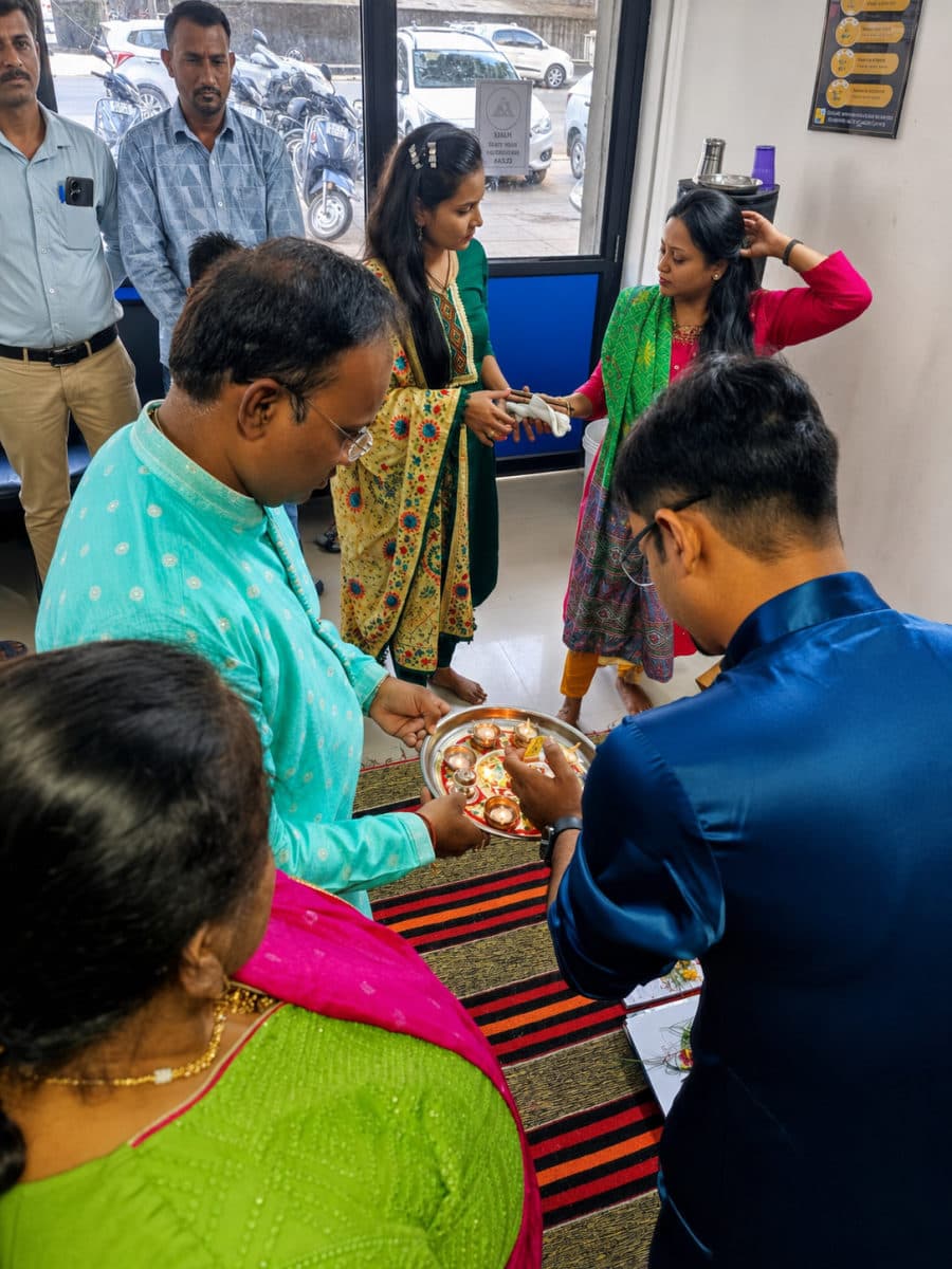Aarti ceremony at NK Enterprise